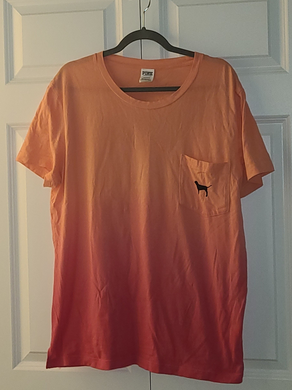 PINK Victoria's Secret Campus Tee Coral Ombre- Size Large EUC